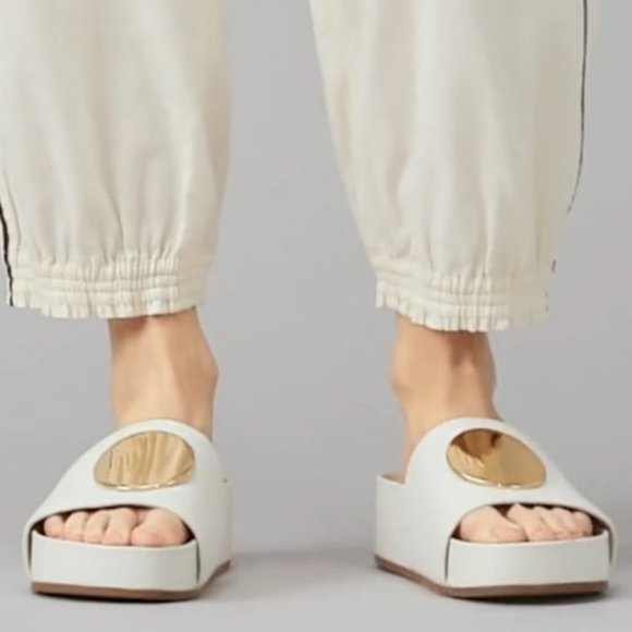 Tory Burch PATOS SLIDE Platform Sandals SUPER COMFY! 9.5 New Ivory Cream - Picture 9 of 14
